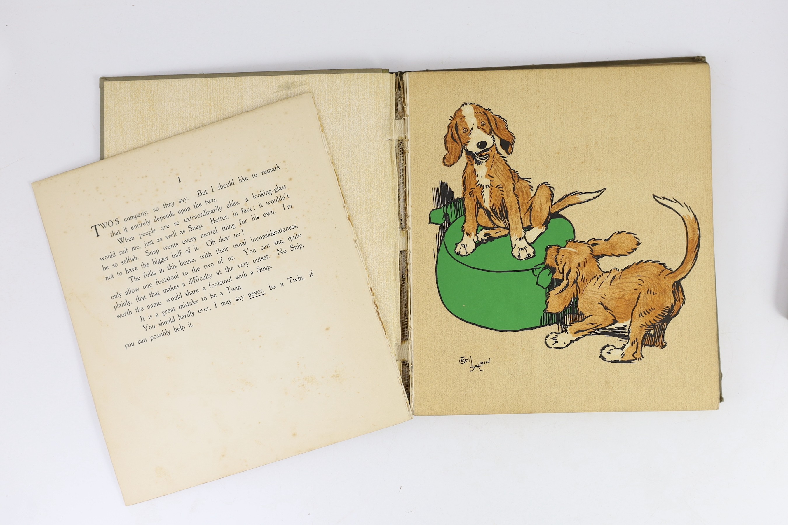 Aldin, Cecil - 3 works - Puppy Tails, 10 plates, 1912; Rough and Tumble, 24 plates, [1910] and The Twins, 24 plates, [1910]